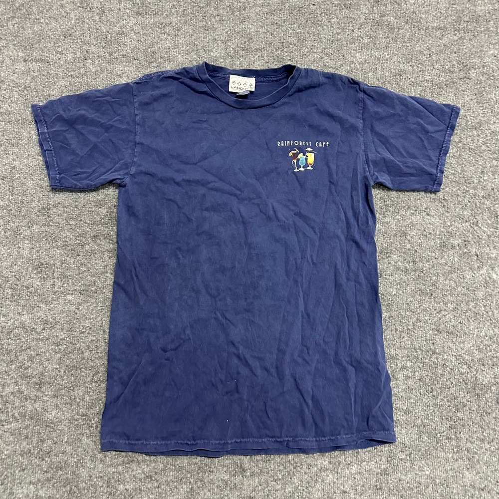 Rainforest Cafe T-Shirt Mens Size M Navy Blue Orlando Florida Sunset Graphic Tee